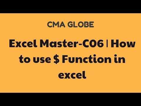 Excel Master-C06 | How to use $ Function in excel ||CMA  Siddharth Gusain