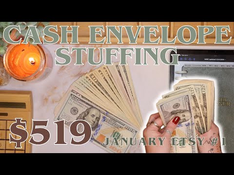 $519 Cash Envelope Stuffing | First Etsy Paycheck Of 2025! | 25 Year Old Budgets