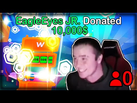 Donating 10K ROBUX To Streamers with 0 Viewers in Pls Donate!