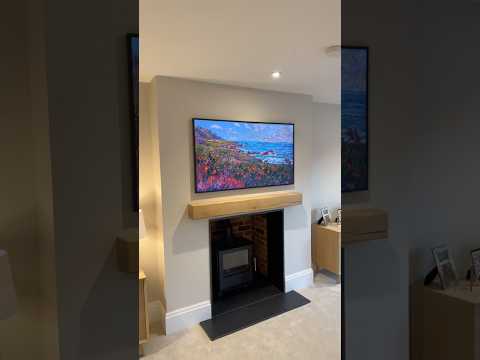 Guess what size this TV is? Mounted above fireplace and all cables hidden. #tvwallmounting #aitv