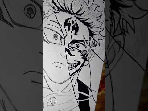 Drawing Sukuna 🤩 #shorts #jujutsukaisen #sukuna #gojo #howtodraw#anime