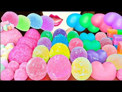 【ASMR】COLORFUL DESSERS 💗 MUKBANG 먹방 食べる音 EATING SOUNDS NO TALKING