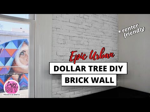 DOLLAR TREE DIY BRICK WALL (Epic Urban) // renter friendly accent wall // on a budget // 2020