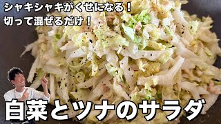 やみつき！白菜大量消費！簡単切って混ぜるだけ！シャキシャキ白菜とツナの無限サラダの作り方