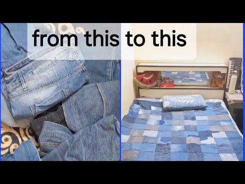 Purani Jean 👖se banaiye nai chij #bestfromwaste #oldjeans #diy #diycrafts #diyideas #diybedsheets