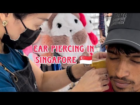 EAR PIERCING IN SINGAPORE 🇸🇬 | VIEWS | #singaporeviewss #singaporelife #shorts #youtubeshorts