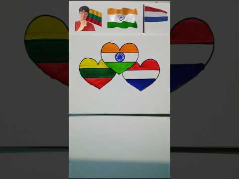 Lithuania 🇱🇹 India 🇮🇳 And Netherlands 🇳🇱 Flag Drawing | #shorts