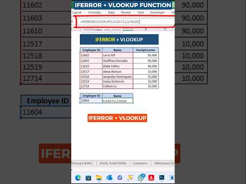 IFERROR and Vlookup Function in Excel #shorts  #excelfunction  #exceltutorial