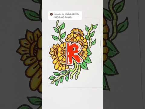 Letter R floral art #floralart #drawing #art #lettering