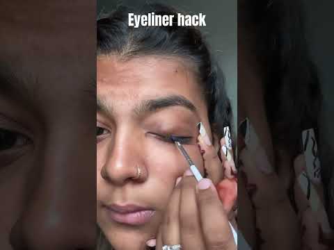 Trying eyeliner hack with eye shadow #music #hack #eyeliner #hairstyle