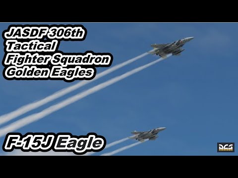 DCS World F-15J Eagle Demo Flight JASDF 306th Tactical Fighter Squadron Golden Eagles  LowPass FlyBy