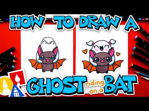 How To Draw A Ghost Riding On A Bat