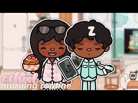 twins school morning routine (EP.4) | *with voice* | toca boca roleplay