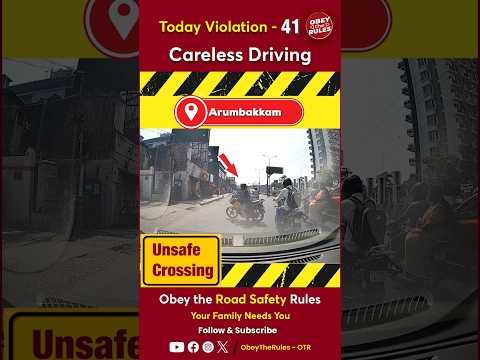 TODAY VIOLATION -41 Careless Driving #obeytherules #otr #chennaitrafficpolice