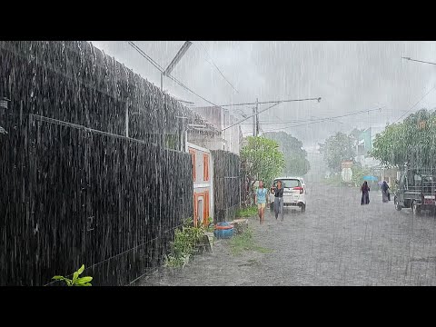 Super heavy rain and strong winds | rainy atmosphere | Sleep instantly with the sound of heavy rain