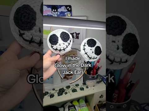 I crocheted GLOW IN THE DARK Jack Skellington Ears! 👻