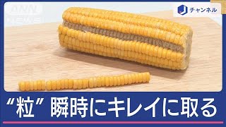 とうもろこし“粒”を瞬時に簡単キレイに取る方法　スプーン一本でスグ！どうやるの？【スーパーJチャンネル】(2024年6月10日)