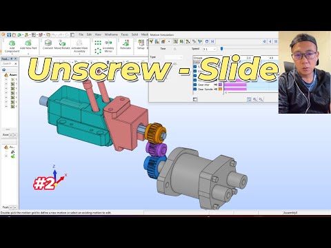 Slide thread | Unscrew mold | Hydraulic Motor | 10 turns