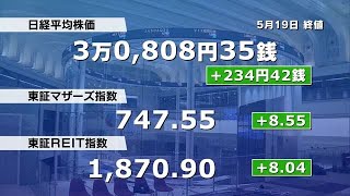 日経平均株価、約33年ぶりの高値 3万808円　アメリカの債務上限問題への懸念が後退し、買いが先行 (2023年5月19日)