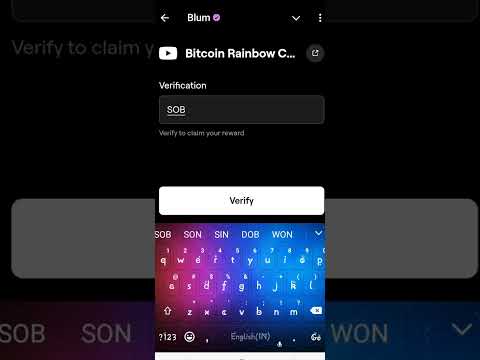 Bitcoin Rainbow code blum || 9 October today Youtube Blum video code today || blum video code