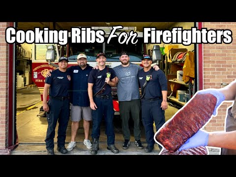 COOKING RIBS FOR LOCAL HUNGRY FIREFIGHTERS!