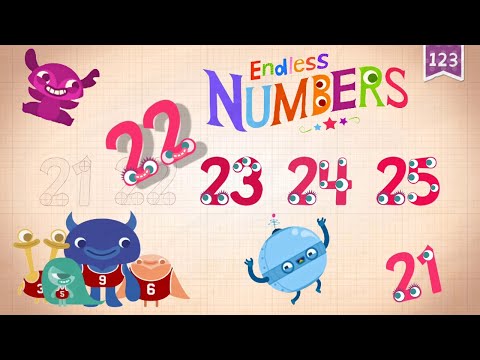 Endless Numbers Kids - Counting Numbers from 21 to 25