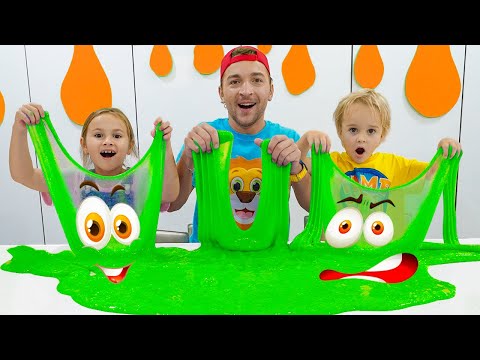 Chris and Nicole want the same slimes | Fun games with uncle