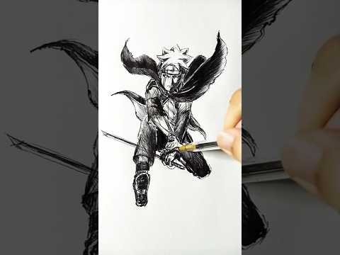 Speed drawing StickMan Bolt 😳 #shorts #anime #drawing