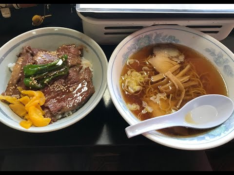 #020 【4K】電動車椅子隊長が行く！小波食堂のカルビ丼＆半ラーメンランチ