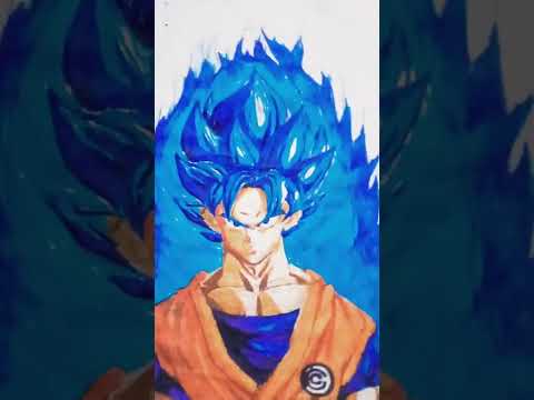 Sketch of GOKU super saiyan blue (waterpen/sketchpen)(~_^)