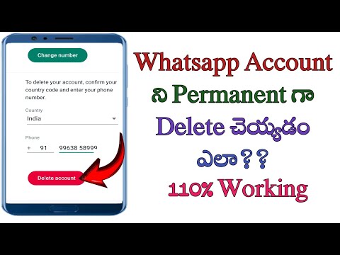 how to delete whatsapp account permanently in telugu/whatsapp account delete/account delete whatsapp