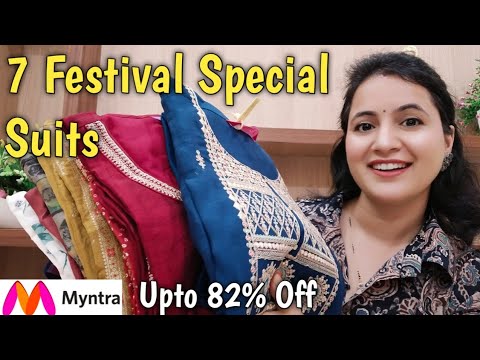 FESTIVAL SPECIAL Beautiful Kurta Sets at 82% off From MYNTRA / MYNTRA Suit Sets Haul /Neema's  Talk