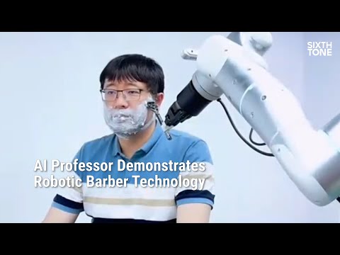 AI Professor Demonstrates Robotic Barber Technology