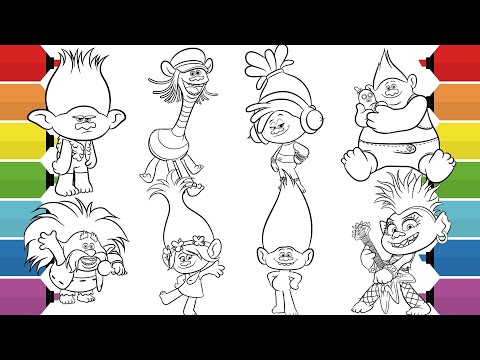 Trolls Coloring Pages | Poppy, Branch, Barb, Biggie, DJ Suki, Guy Diamond,  Cooper, King Peppy