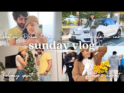 ✨ Sunday Vlog | farmer's market & more errands in our new electric car (shot on iPhone 13 Pro)