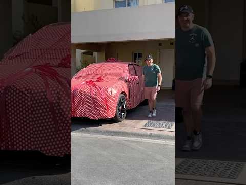 When she asks for her car wrapping for Christmas...🤣 #christmas #cars #prank