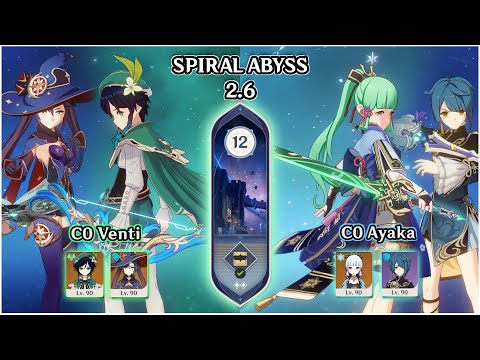 Duo C0 Venti & C0 Ayaka - Spiral Abyss 2.6 Floor 12 9 Star | Genshin Impact