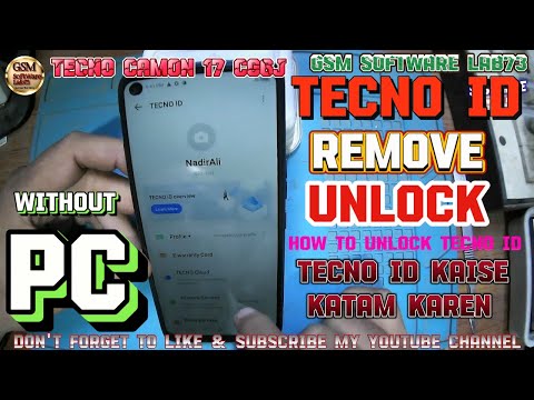 Tecno ID Unlock|how to remove Tecno id without pc|Tecno Camon 17 CG6J Tecno id remove.