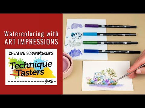 Watercoloring with Art Impressions Rubber Stamps - Technique Tasters #317