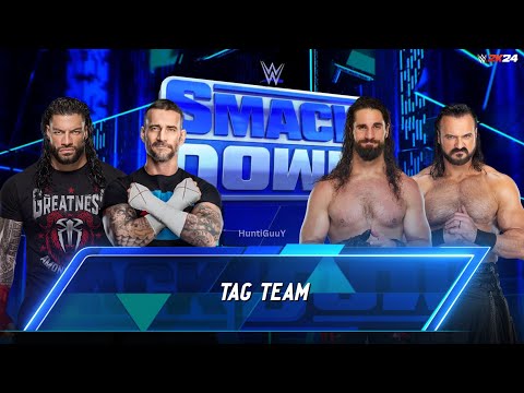 Roman Reigns & CM Punk vs Seth Rollins & Drew McIntyre WWE Smackdown Tag Team - FULL MATCH