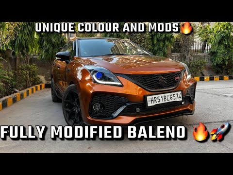 Unique colour mein unique modification on baleno || music setup in baleno ❤️ lighting setup 🔥