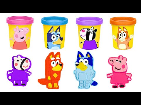 Let's Play & Learn with Peppa Pig Family & Bluey! | Play Doh Fun | Preschool Toddler Learning Video