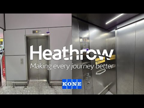 KONE MonoSpace DX lift at the LHR Airport Terminal 3 baggage claim in Hounslow ENG