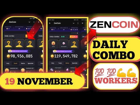 zencoin daily combo 19 november | zen coin daily combo today unlock kaise kare | zen coin daily card