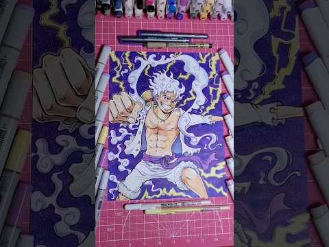 How to color Luffy GEAR5 | One Piece | my anime art marker process #art #shorts #luffy #onepiece