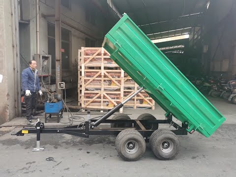 This is about the off-road dump trailer 2000kgs loading capacity with double way hydraulic cylinder