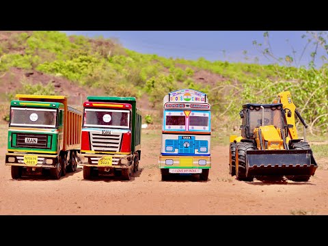 Soil Loading in Tata dump Truck from JCB 3DX Backhoe Loader |