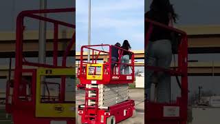 Scissor Lift Races?? #womeninconstruction #womenshistorymonth #safety