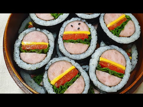 [EN Sub] Hamburger Gimbap (Kimbap)