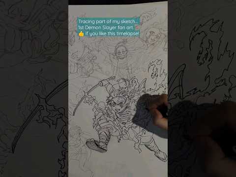 Demon Slayer  timelapse, tracing Tanjiro #shorts #fanart #anime #animedrawing #animefan #tanjiro